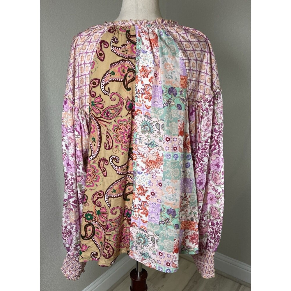 Oli & Hali NEW womens paisley balloon sleeve boho cottagecore blouse Large - Picture 4 of 12